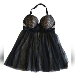 Victoria's Secret Black Chemise Intimates & Sleepwear Backless Sheer Dress